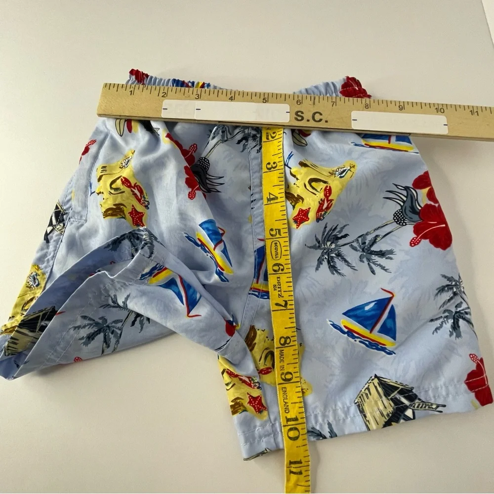 Op Sport 2 Piece Hawaiian Print Swim Terry Lined Top with Trunks 12M Y2K ✔️Flaw